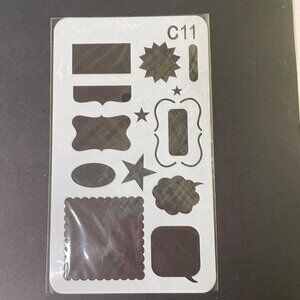 Reusable Art Planner Stencil Scallop Box Speech Bubbles u Mixed Media Supplies